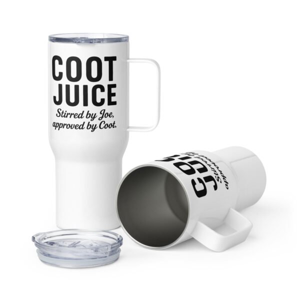 coot juice travel mug with a handle