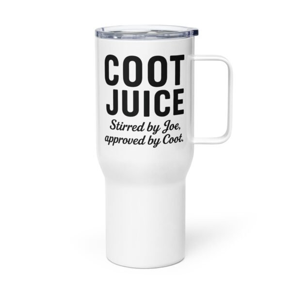 coot juice travel mug with a handle