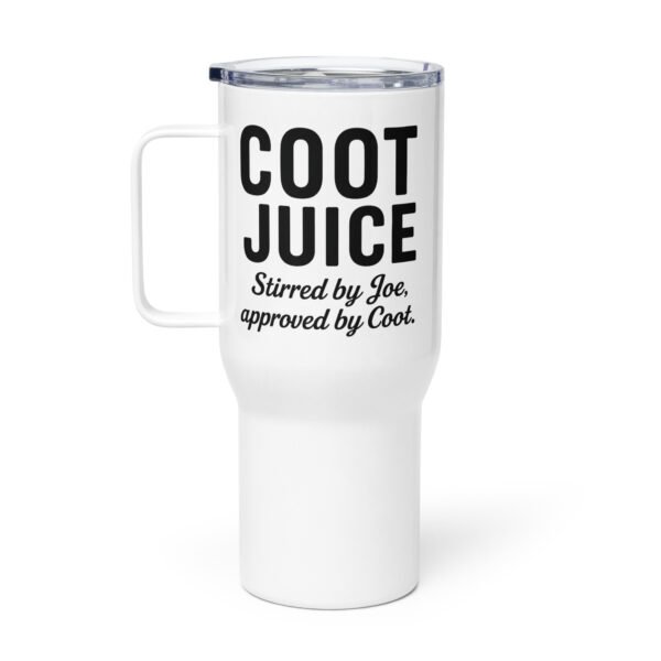 coot juice travel mug with a handle